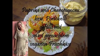 veganer Frischkäse selbst gemacht einfach und schnell wenige Zutaten  und damit Gemüse gefüllt [upl. by Shaw788]