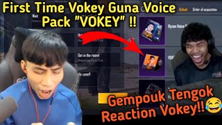 First Time Vokey Guna Voice Pack quotVOKEYquot  Gempouk Tengok Reaction Vokey😂 Pubg Mobile [upl. by Nerral]