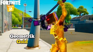 NEW GEOMETRIK GOLD STYLE SKIN GAMEPLAY  FORTNITE GLYPH ECHO SET [upl. by Teodor]