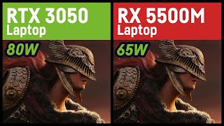 RTX 3050 80W vs RX 5500m  Laptop [upl. by Iadam]