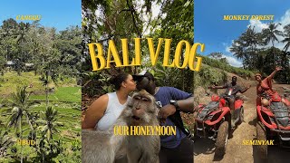 Bali Honeymoon Vlog  Canggu Monkey Forest in Ubud Seminyak Rice Terraces [upl. by Araf]