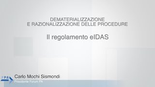 Mochi Sismondi  15  Il regolamento eIDAS [upl. by Irafat]