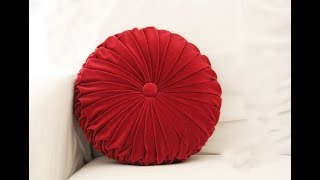 Super easy round cushion  how to make decorative pillow  Round Smocked Pillow Tutorial [upl. by Vergil]