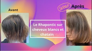 Avant  Après le HENNE NEUTRE et le RHAPONTIC sur les cheveux châtain et cheveux blancs [upl. by Kaz590]