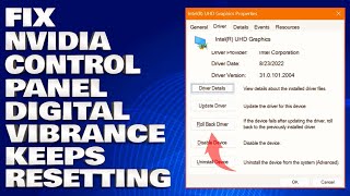 How To Fix Nvidia Control Panel Digital Vibrance Keeps Resetting [upl. by Leong]