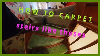 How To Fit Carpet on Stairs Winders [upl. by Ariaek]