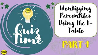 IDENTIFYING PERCENTILES USING TTABLE [upl. by Eilahtan]