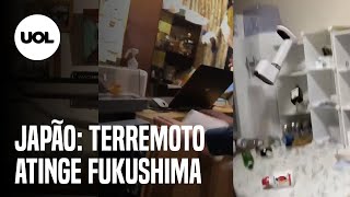 Terremoto de magnitude 73 atinge Fukushima no Japão [upl. by Enyledam754]