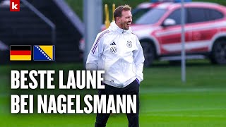 Nagelsmann sorgt auf PK für Lacher quotWir hatten hier mal einen Wechselfehlerquot  DFBElf [upl. by Ninahs]