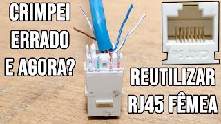 Como reutilizar RJ45 femea  Keystone crimpado errado [upl. by Duwad]