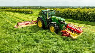 Mowing  John Deere 6145R  Pottinger Mowers  Grass [upl. by Curran]