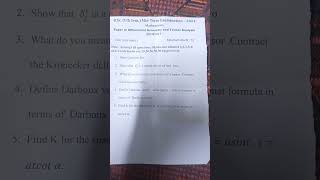 BSc 5th sem maths midterm exam differential geometry and tensor analysis question paper  shorts [upl. by Reeta]