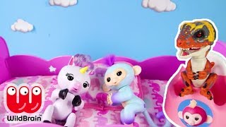 Dinosaurs Fingerlings Toy Challenge amp Don’t Wake Granny  Ellie Sparkles Toys and Dolls [upl. by Hairahs979]