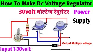 How to make voltage regulator  using 2n3055 transistor  transistor project [upl. by Zonnya]