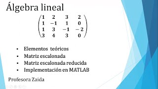 3 Matriz escalonada y matriz escalonada reducida Rango de una matriz escalonada1 [upl. by Tarton]