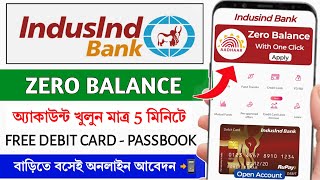 Indusind Bank ZERO Balance Account Opening Online 2024  Zero Balance Saving Account Opening online [upl. by Roon]