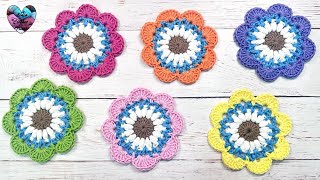 Fleurs MANDALA CAL TUTORIEL CROCHET MAGNIFIQUE SIMPLE crochet tutocrochet [upl. by Atirabrab]