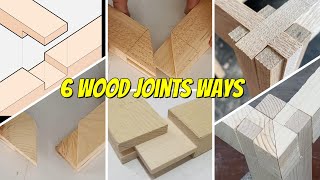 6 Wood Joints Types  Perfect to Use in Tables chairs and more أشهر أنواع تعاشيق الخشب [upl. by Robby]