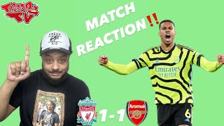 Liverpool 11 Arsenal  Troopz Match Reaction  Zinchenko AGAIN Smh [upl. by Ecnedurp]