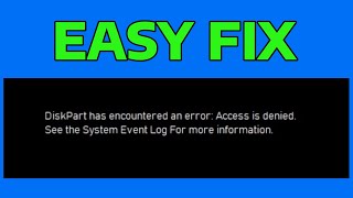 How To Fix Diskpart Has Encountered an Error Access is Denied [upl. by Kramal]