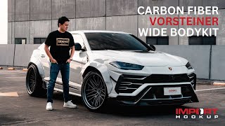 Lamborghini Urus with a full carbon fiber Vorsteiner wide bodykit  4K [upl. by Blakeley]