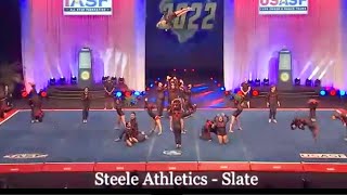 2022 Steele Athletics Slate ALL STAR CHEER Worlds Routine NEW MEXICO USASF IASF [upl. by Koo]