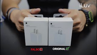 COMO RECONOCER UN CUBO DE IPHONE 20W ORIGINAL VS FALSO [upl. by Anitram]