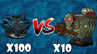 PvZ 1 Fusion Challenge 100 Plants Fusion vs 10 RedEyed Gargantuar  Who Will Win [upl. by Ratep]