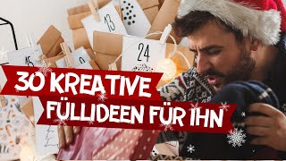 30 Adventskalender Füllideen für Männer unter 3€ 🎁 Adventskalender selbst befüllen [upl. by Nonnek405]