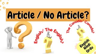 Article or No Article When you should use and when you should not use articles [upl. by Topliffe]