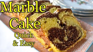 The Perfect Marble Cake  Soft Sponge Cake  Quick amp Easy [upl. by Sheffie82]