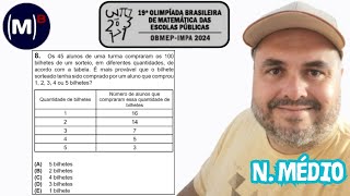 2024  OBMEP  NÍVEL MÉDIO  FASE 1  QUESTÃO 8 [upl. by Medora]