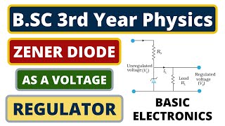 Zener Diode as a Voltage Regulator  BSC 3rd Year Physics  Basic Electronics [upl. by Nyledam]