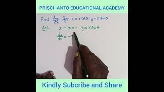 Find dydx for xr cos theta  y r sin theta first derivative [upl. by Pasadis254]