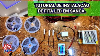 INSTALAÇÃO DE 15 METROS DE FITA LED RGB 3528 COM FONTE DE 12 VOLTES E AMPLIFICADOR [upl. by Yde]