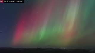 Oct 10 2024 Aurora Borealis Over Iceland CAM B [upl. by Brinna281]