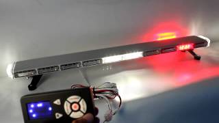 Police Lightbar TBDGA506L10B4 in Linear 4 Lens Red Blue LED Color [upl. by Ennirak]