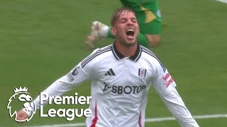 Emile Smith Rowe blasts Fulham in front against Leicester City  Premier League  NBC Sports [upl. by Brigitta]