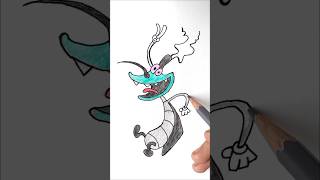 Oggy and the cockroaches Marky cartoon youtube shorts art drawing [upl. by Akienat772]