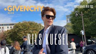 NILS KUESEL at GIVENCHY SS24 givenchy paris pfw2023 [upl. by Wonacott]