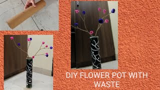 flower pot diy with waste [upl. by Cilegna]