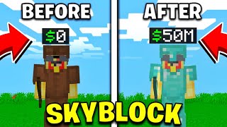 I Made This MUCH  In a DayCubecraft SkyblockMinecraft Bedrock [upl. by Lyrehs]