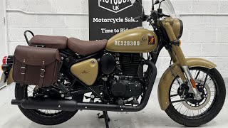 Royal Enfield Classic 350 Signals Desert Sand 2023 walk around and start up [upl. by Esila]