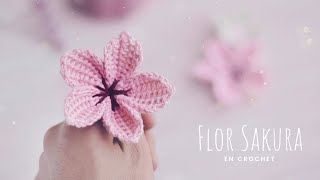 FLORES SAKURA  Tutorial paso a paso  Ganchillo [upl. by Wickman223]