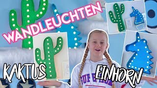 KAKTUS 🌵VS EINHORN 🦄 DIY ROOM DECOR IDEE LED LAMPEN MaVie Family Living [upl. by Carri]