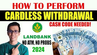 CARDLESS WITHDRAWAL  LANDBANK ONLINE BANKING 2024 [upl. by Anahsahs]