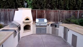 Fire magic echelon diamond grill with pizza oven in outdoor [upl. by Imotih]