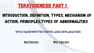 Teratogenesis Part 1 with notes and explanation [upl. by Doig]