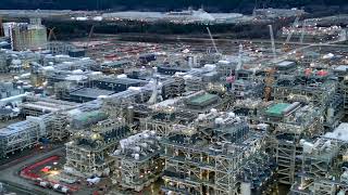 LNG Canada Early January 2024 construction update [upl. by Etteuqaj678]