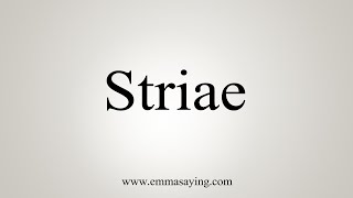 How To Say Striae [upl. by Kcirdet]